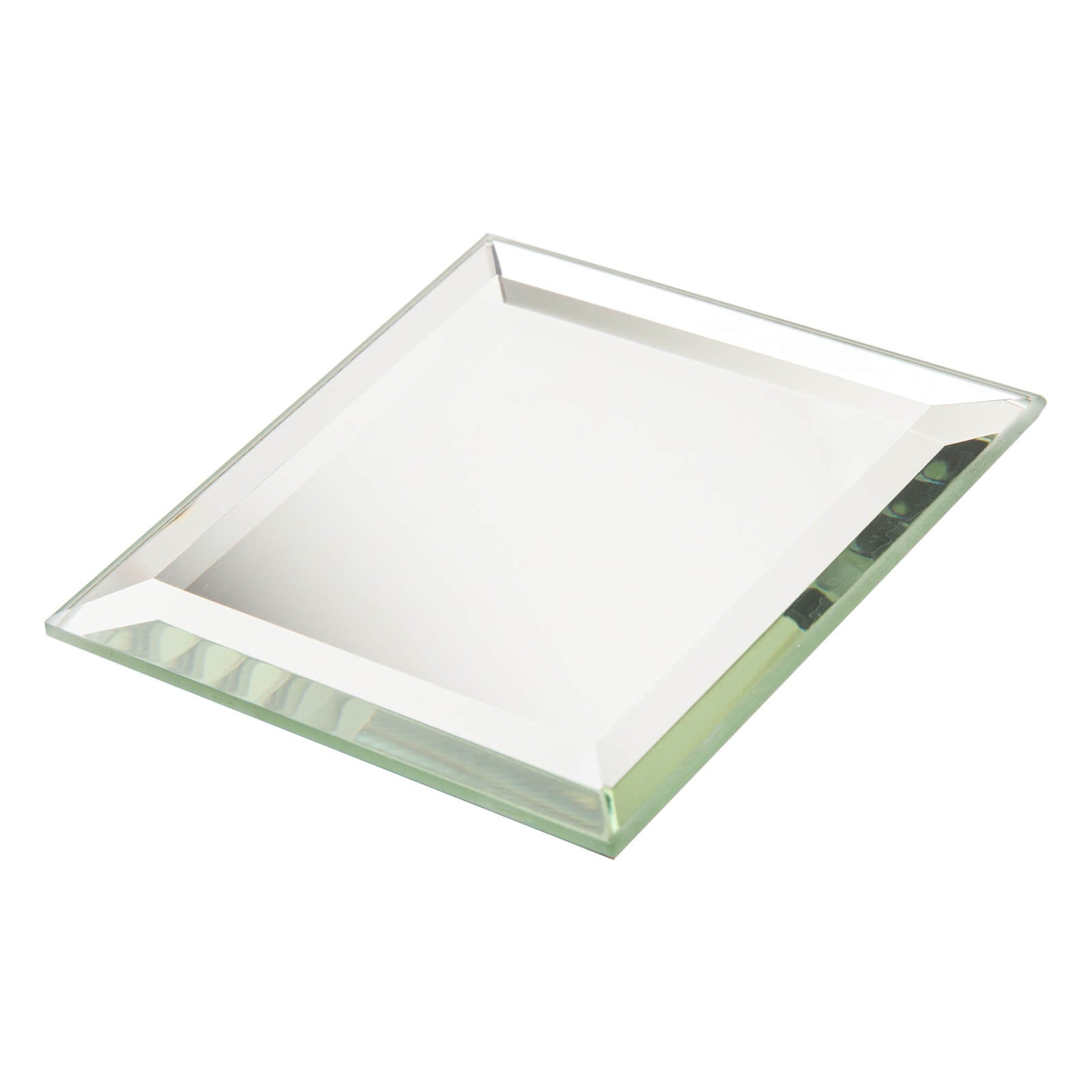 Peel And Stick Silver Beveled Mirror Glass Tile, Square, 3*3 Inches, Glossy, MT21